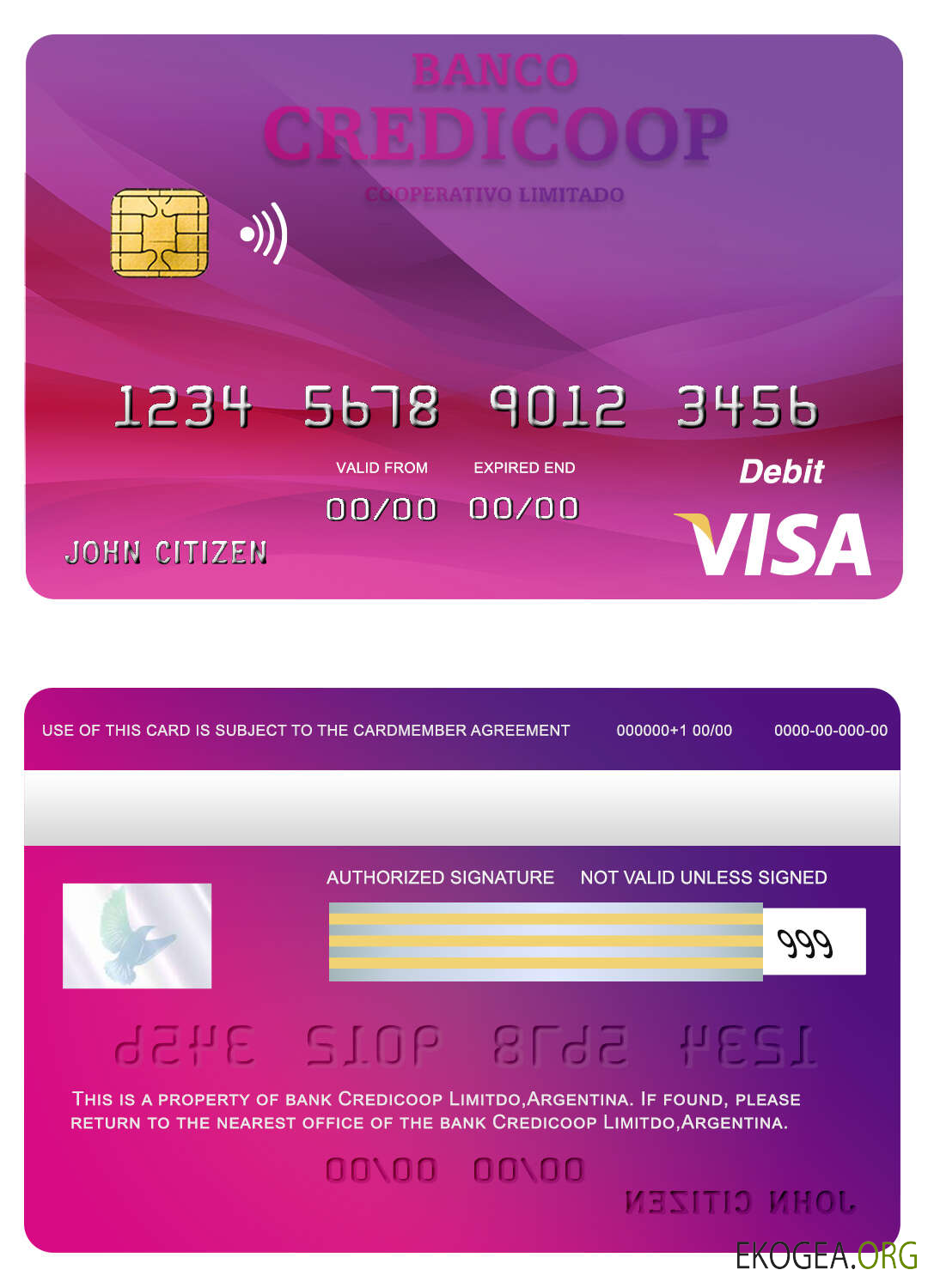 Carte visa Credicoop de la banque argentine